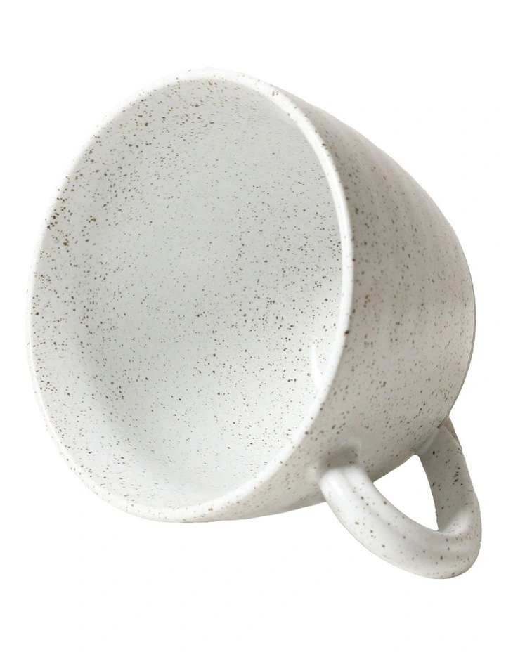 Natural Home Oversized Coffee Mug in White Speckled image 3