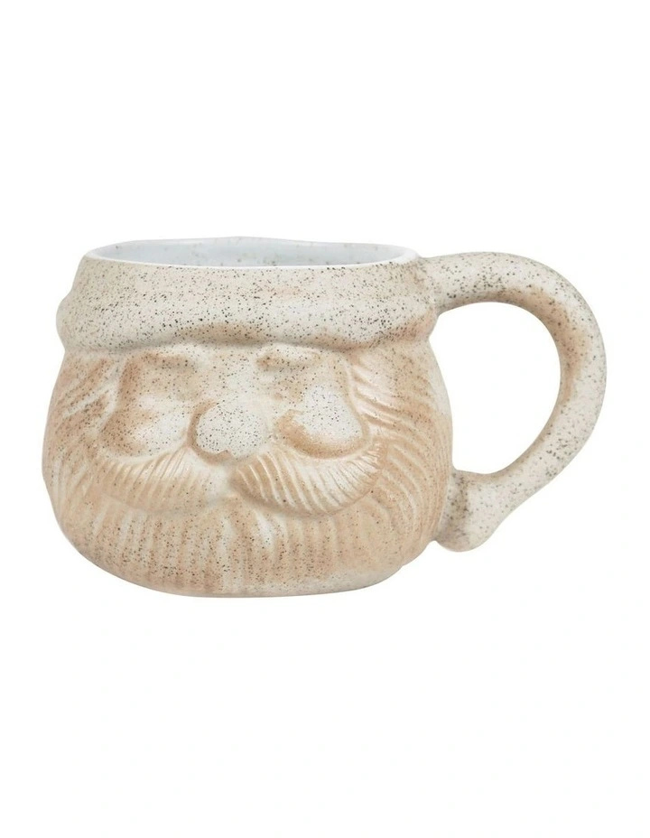 Christmas Santa Mug 400ml in White Speckle image 1