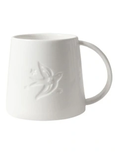 Etched Christmas Dove Mug in White