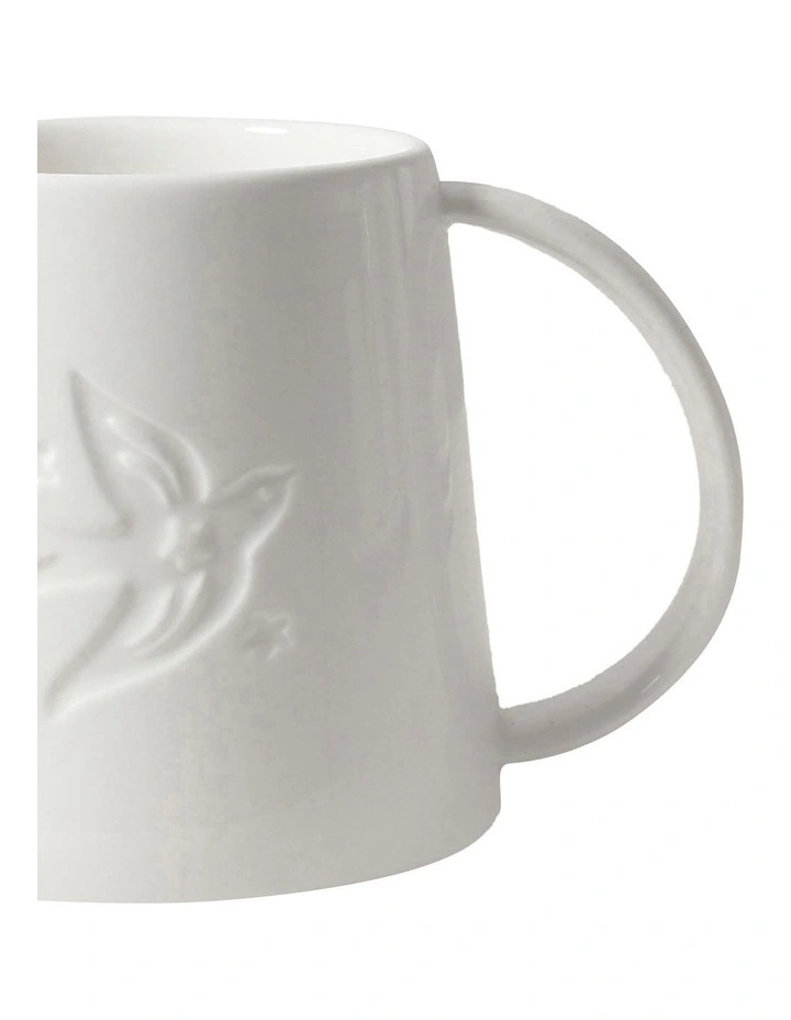 Etched Christmas Dove Mug in White image 3