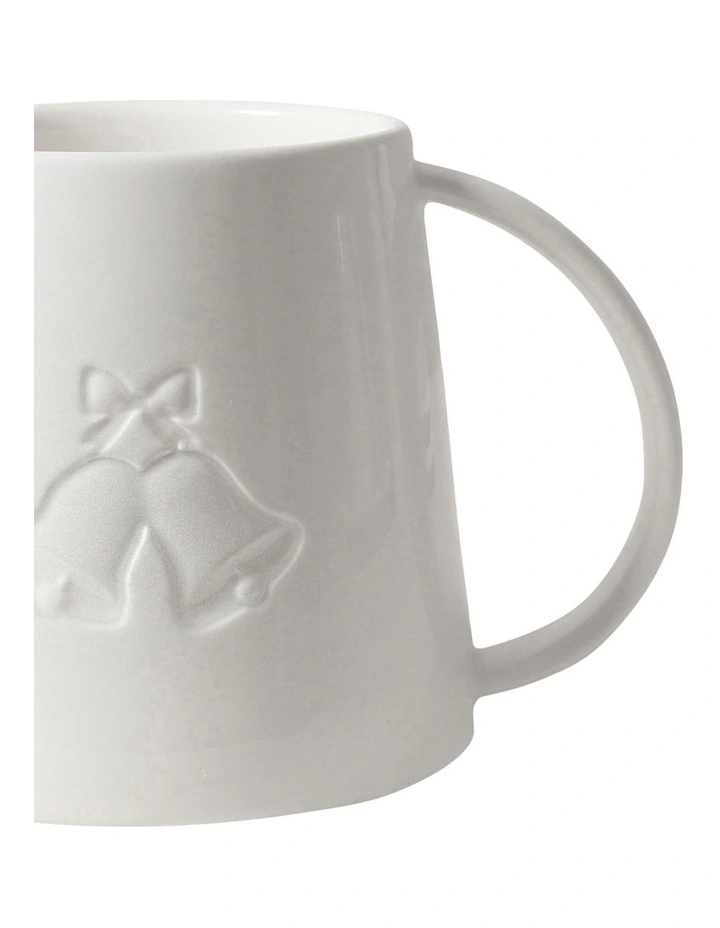 Etched Bells Christmas Mug in White image 3