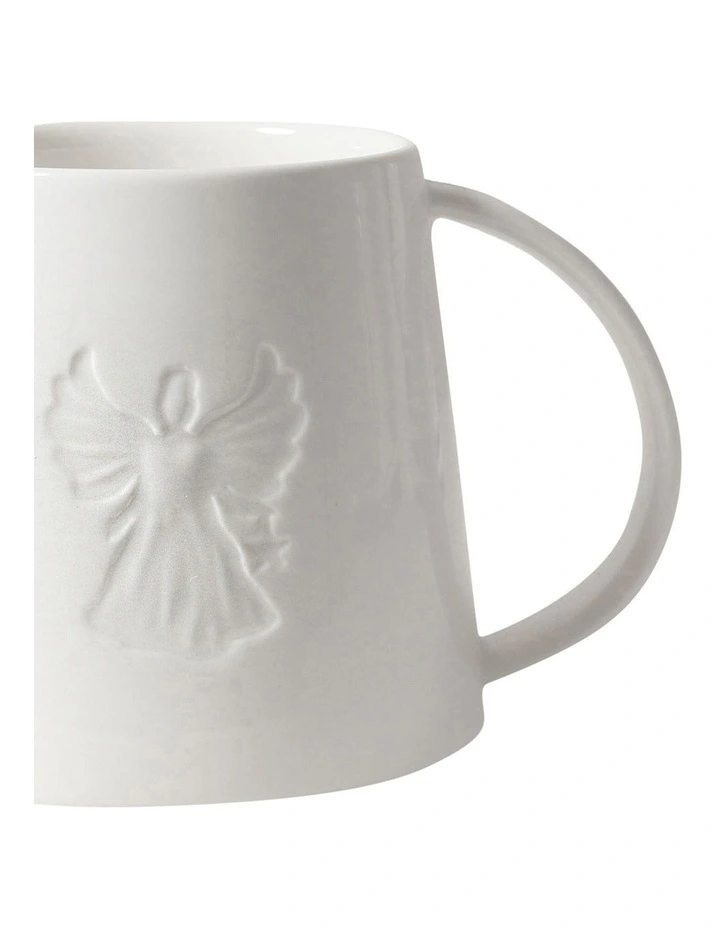 Etched Angel Christmas Mug in White image 3