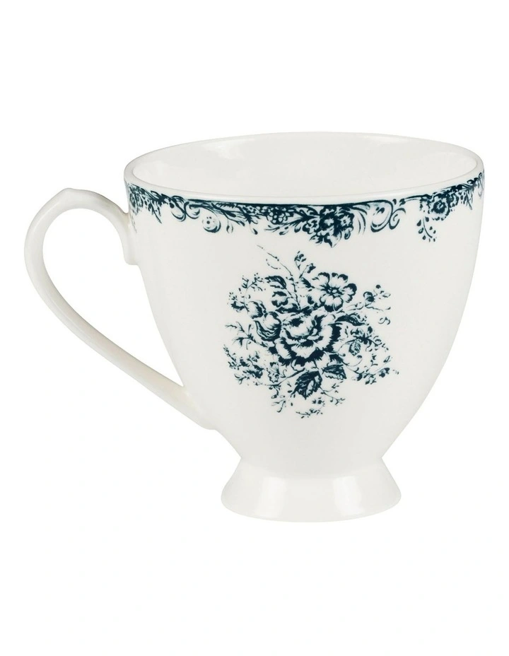 Rosetta Footed Mug 310ml in Antique Blue image 2