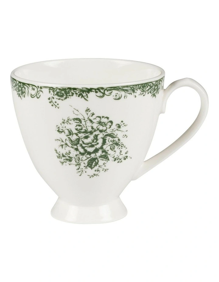 Rosetta Footed Mug 310ml in Antique Green image 1
