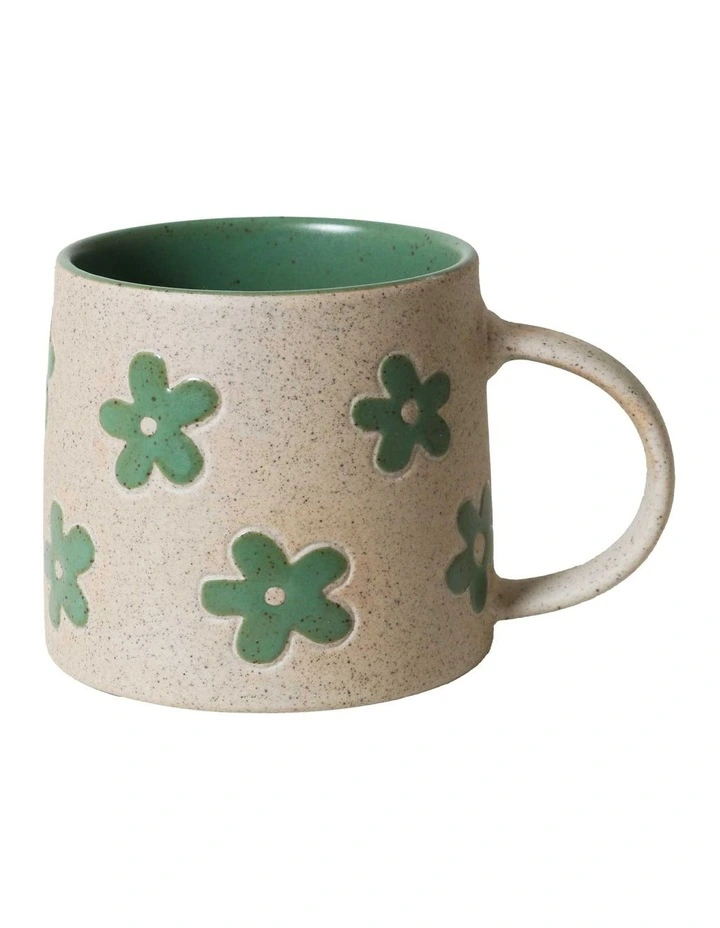 Molly Etched Mug 385ml in Green image 1