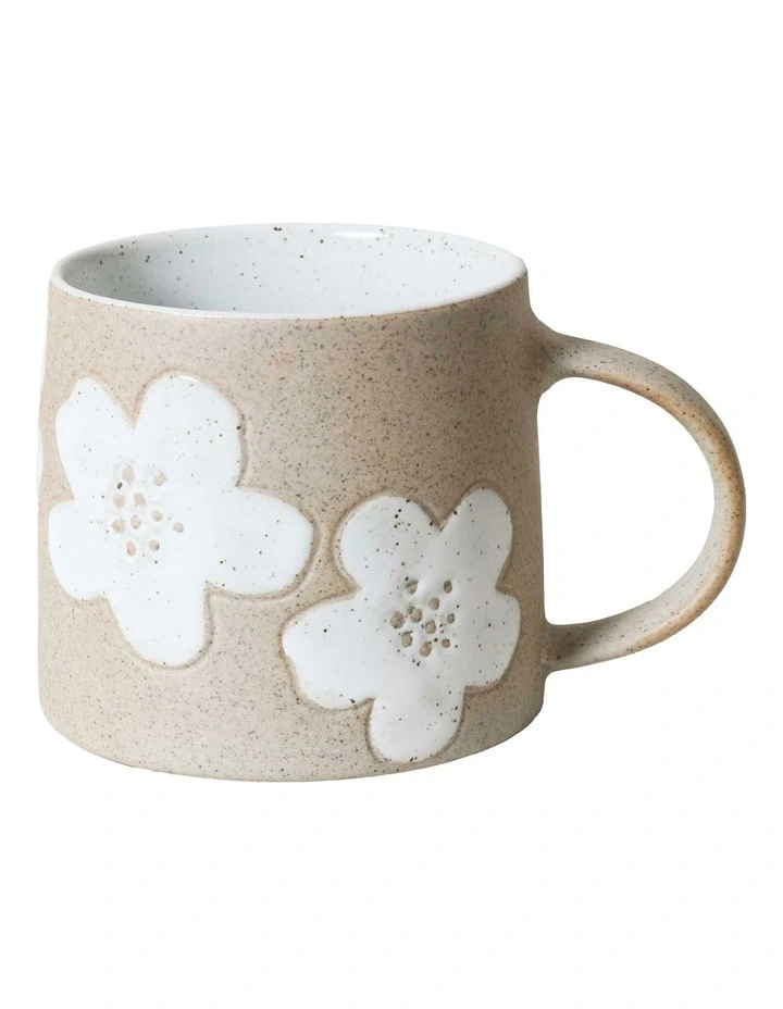Big Flower Mug 385ml in Pastel White image 1