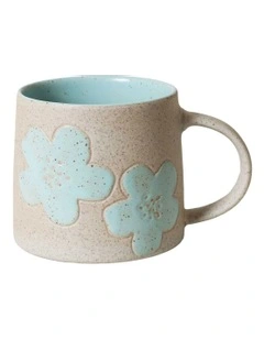 Big Flower Mug 385ml in Pastel Blue