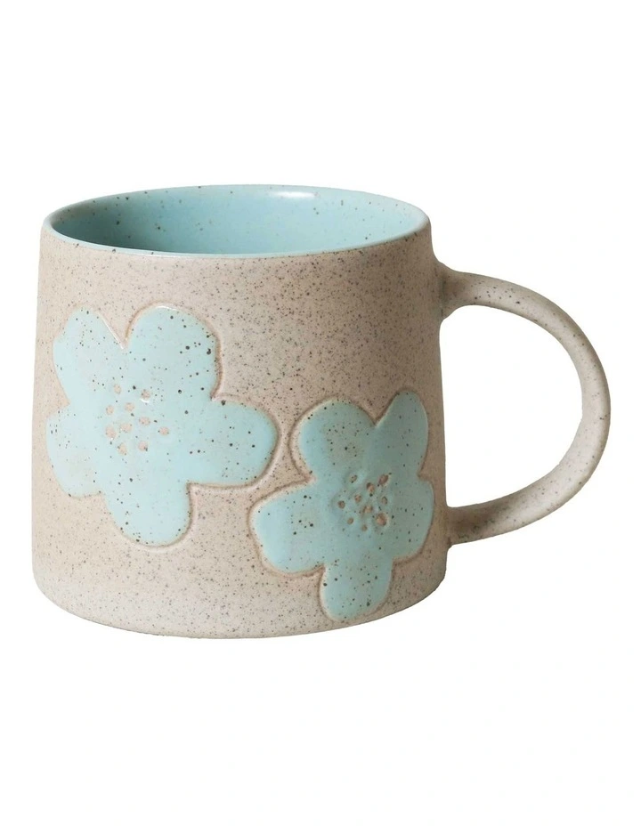 Big Flower Mug 385ml in Pastel Blue image 1