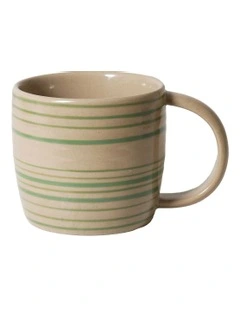 Line Vibes Handbrushed Mug 425ml in Green Run