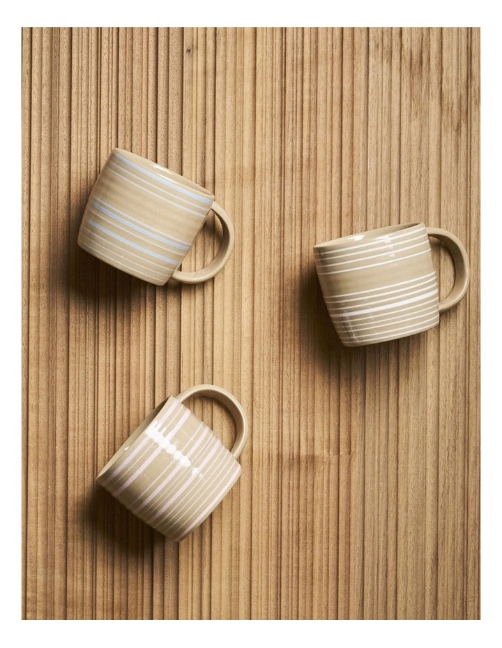 Line Vibes Handbrushed Mug 425ml in Green Run image 2