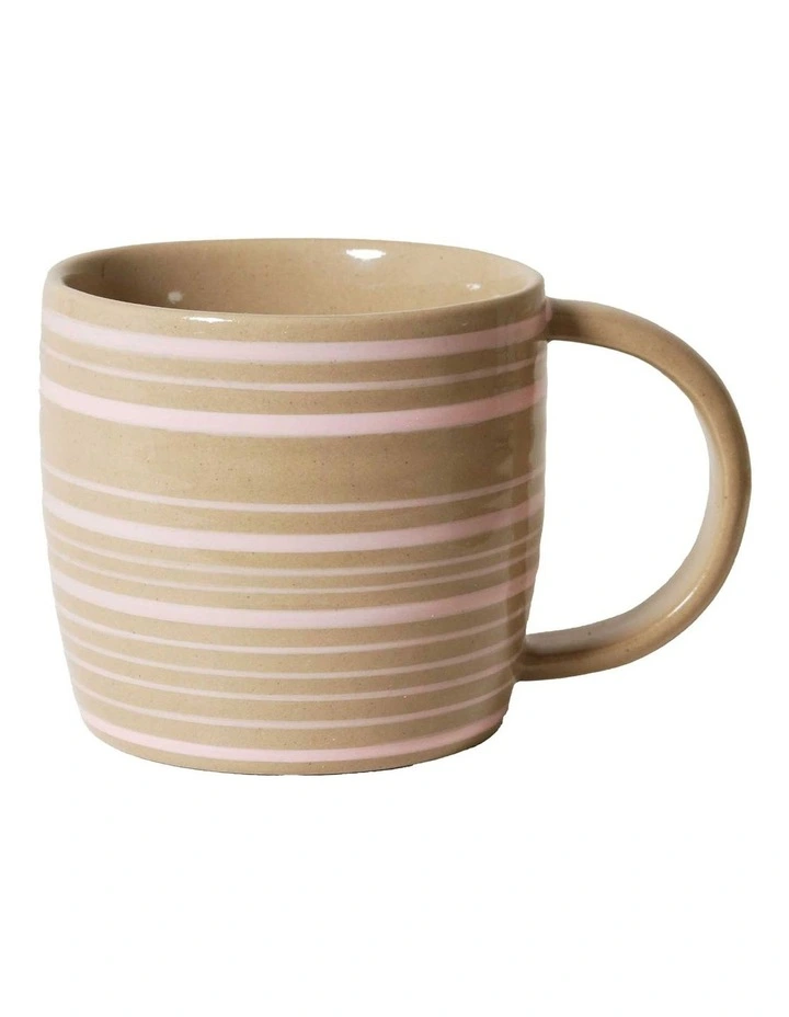 Line Vibes Handbrushed Mug 425ml in Pink Posy image 1