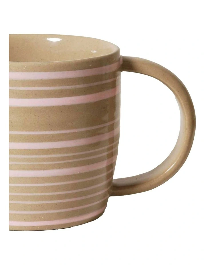 Line Vibes Handbrushed Mug 425ml in Pink Posy image 3