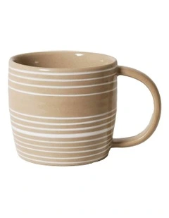 Line Vibes Handbrushed Mug 425ml in White