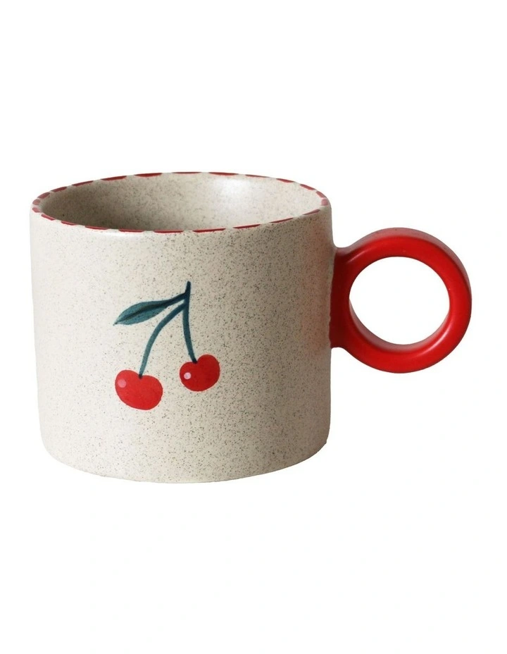 The Fruit Basket Cherry Mug Hand Brushed 250ml image 1