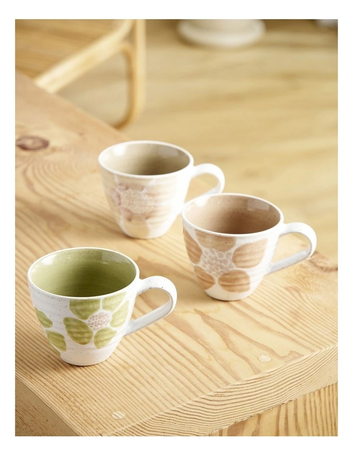 Hand Brushed Large Handled Mug 450ml in Multi image 2
