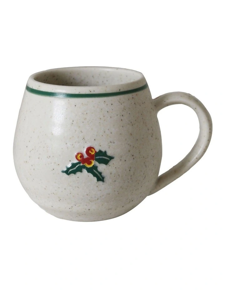 Noel Collection Mug 400ml Handbrushed Holly image 1