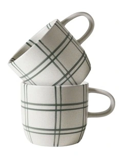Cats Pyjamas Mug 2pk Green Linear