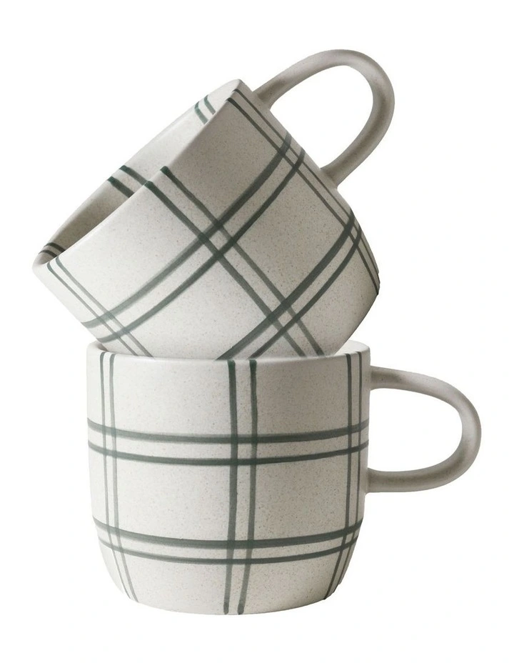 Cats Pyjamas Mug 2pk Green Linear image 1