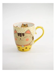 Mug Mountain Mug 380ML Twin Cat Mustard Gift Boxed