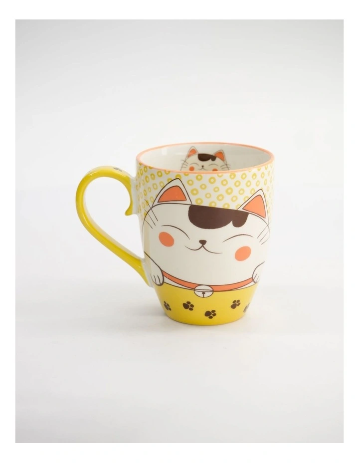 Mug Mountain Mug 380ML Twin Cat Mustard Gift Boxed image 2