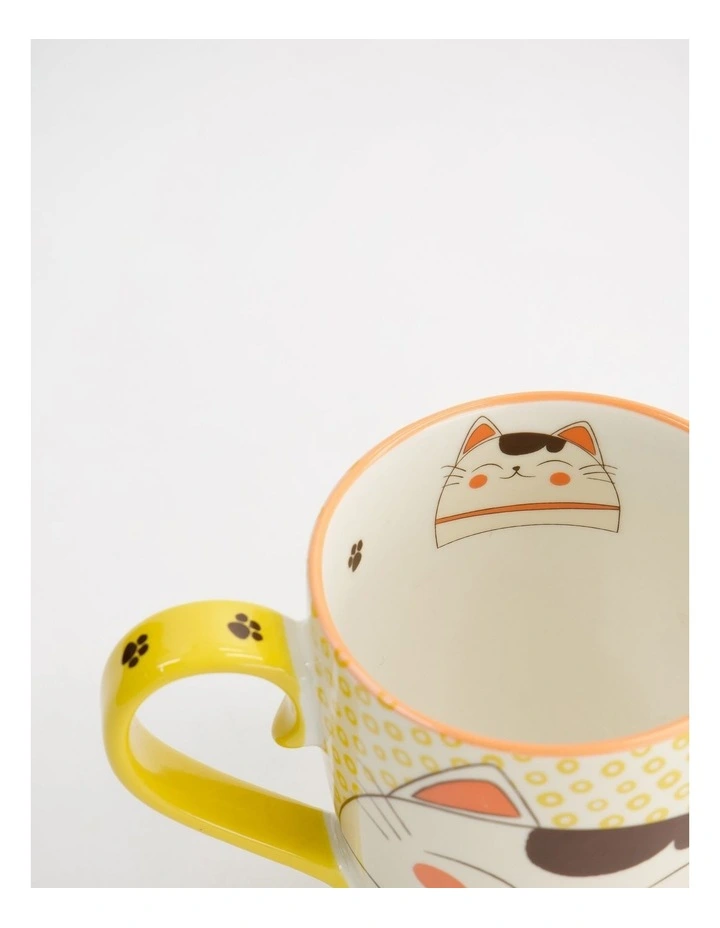 Mug Mountain Mug 380ML Twin Cat Mustard Gift Boxed image 3