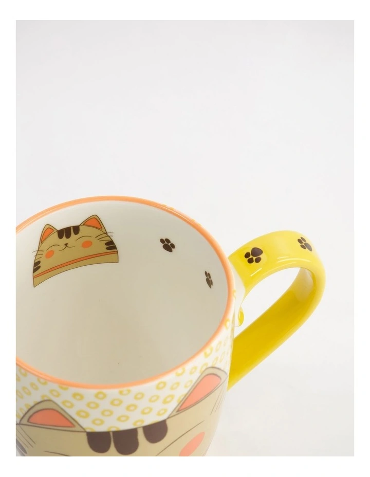 Mug Mountain Mug 380ML Twin Cat Mustard Gift Boxed image 4