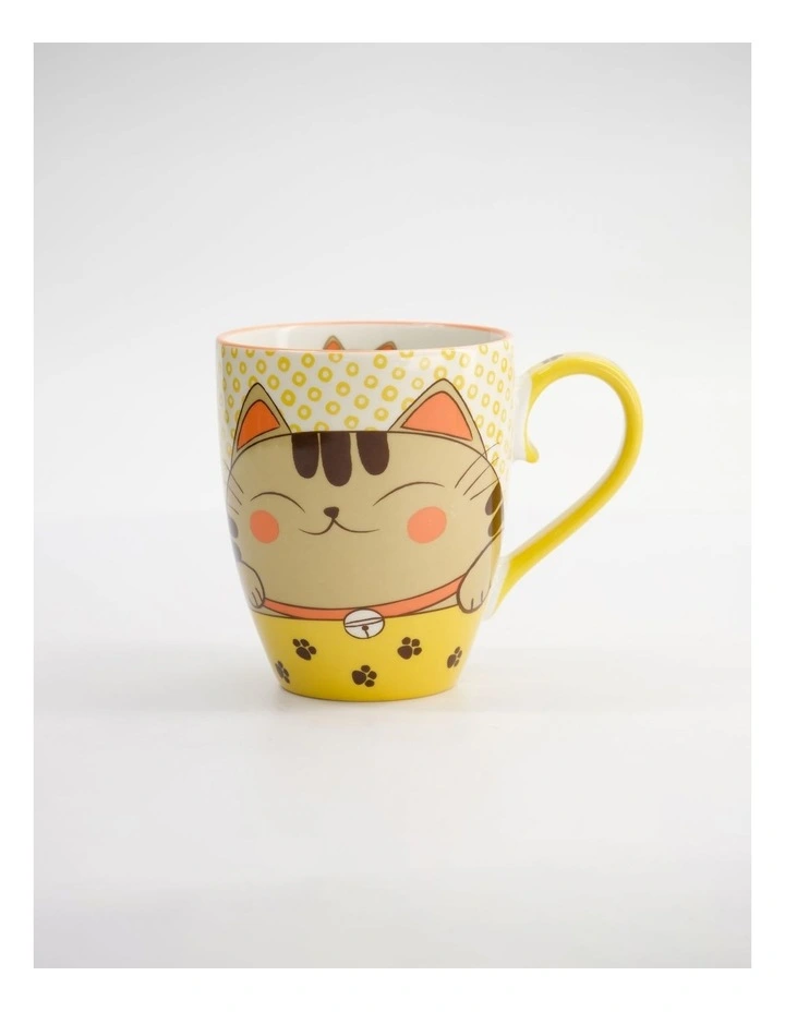 Mug Mountain Mug 380ML Twin Cat Mustard Gift Boxed image 5