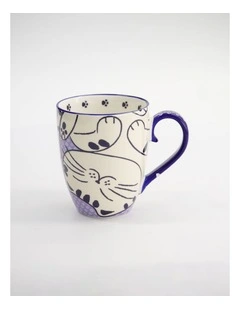 Mug Mountain Mug 380ML Chubby Cat Blue Gift Boxed