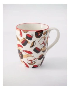 Mug Mountain Mug 380ML Cat & Sushi White Gift Boxed