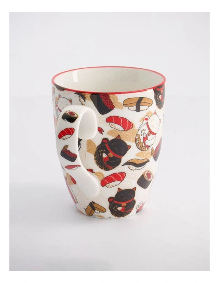 Mug Mountain Mug 380ML Cat & Sushi White Gift Boxed image 3