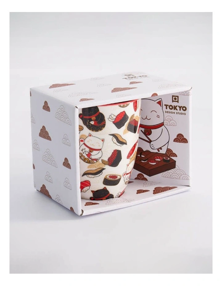 Mug Mountain Mug 380ML Cat & Sushi White Gift Boxed image 4
