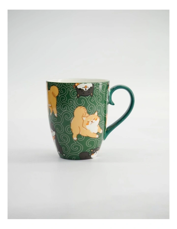 Mug Mountain Mug 380ML Shiba Dog Green Gift Boxed image 1