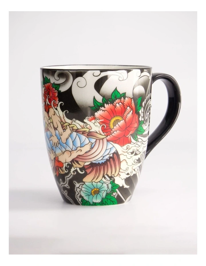 Mug Mountain Mug 380ML Yakuza Carp Black Gift Boxed image 1