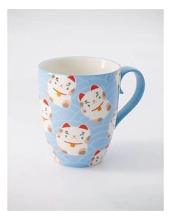 Mug Mountain Mug 380ML White & Blue Cat Gift Boxed