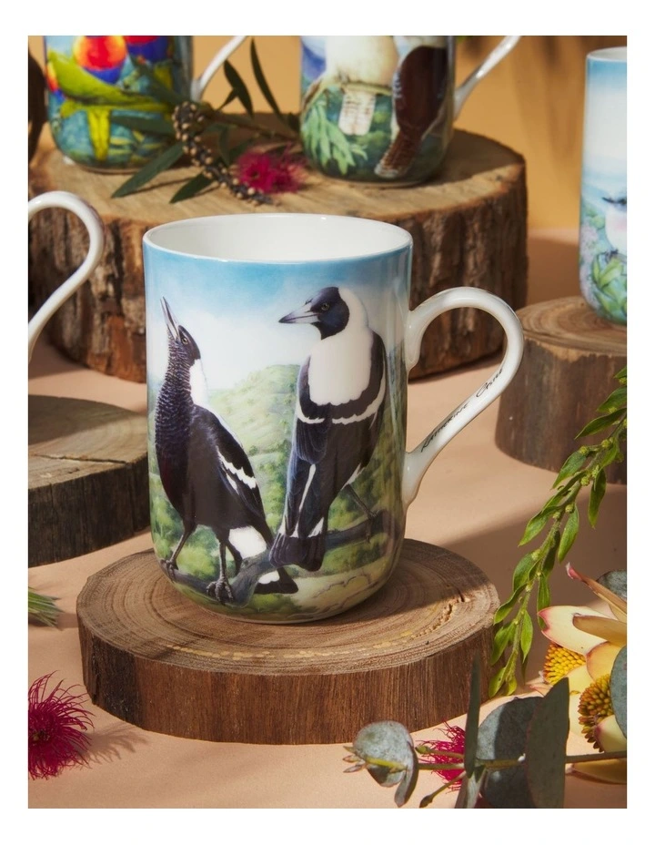 Birds Of Australia KC 10 Year Anniversary Mug 300ml Magpie in Multi image 5