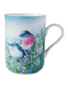 Birds of Australia KC 10 Year Anniversary Mug 300ml Rose Robin in Multi