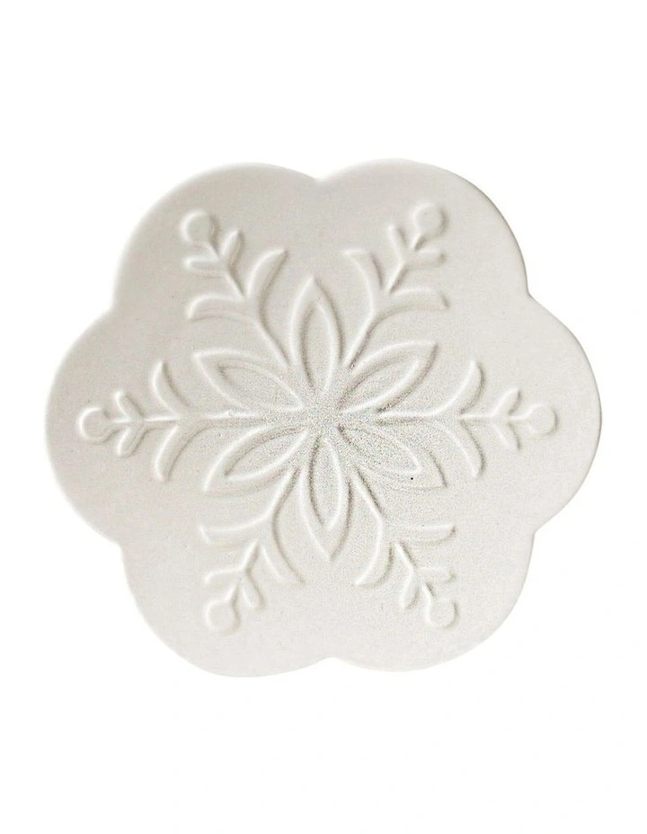 Christmas Snowflake Frost Plate 15cm in White image 1