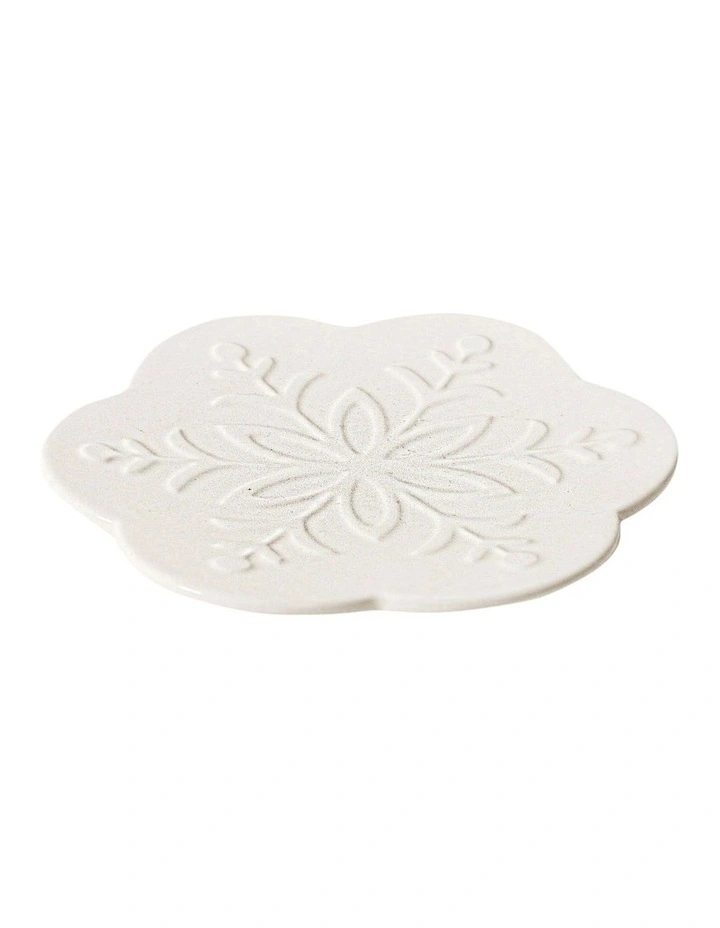 Christmas Snowflake Frost Plate 15cm in White image 3
