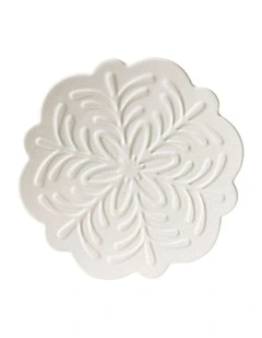 Christmas Snowflake Stellar Plate 15cm in White
