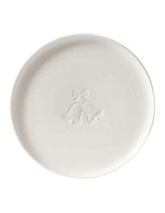 Etched Bells Christmas Plate 15cm in White