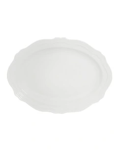 Florence Scallop Rim Oval Plate 23x17cm in White