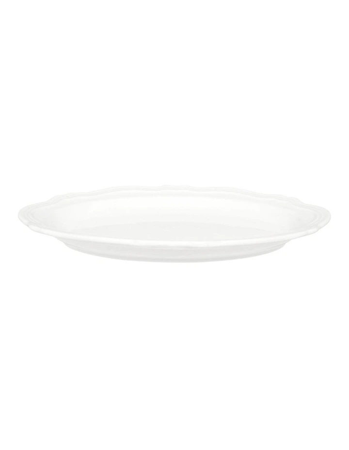 Florence Scallop Rim Oval Plate 23x17cm in White image 2