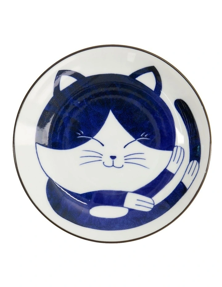 Kawaii Neko Plate 16.5cm in White image 2
