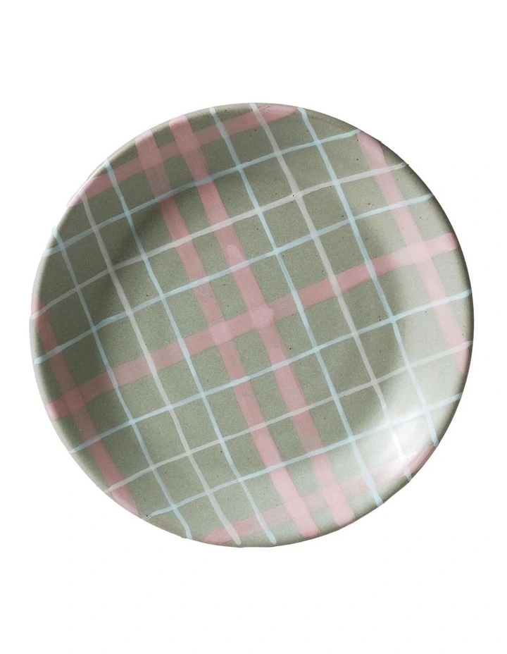 Cats Pyjamas Plate 2pk Sage & Blush Check image 3