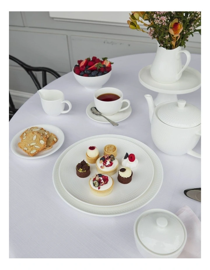 White Basics Diamonds Dinner Plate 27cm in White image 4
