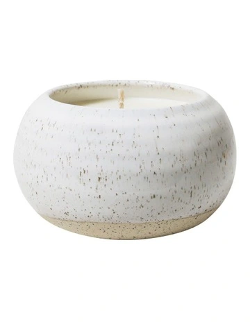 Natural Home Round Candle in White Speckle