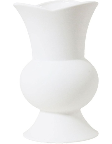 Peacock Stem Vase in White