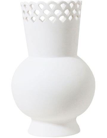 Peacock Stem Vase in White