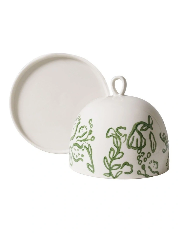 Australian Farmhouse Butter Dish 15 x 13cm in White image 1