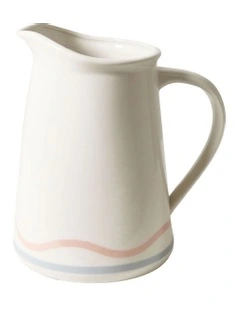 Summer Water Jug  1.4L Vintage White With Pink